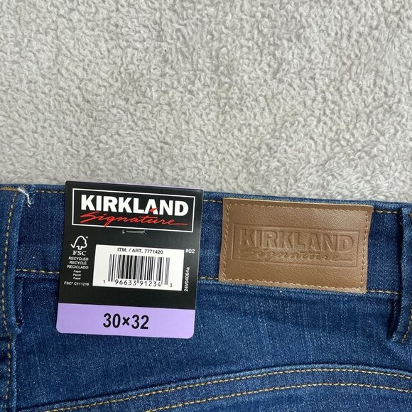 NEW Kirkland Signature Men's Size 30x32 Blue Jeans Straight Leg Stretch - Picture 6 of 8